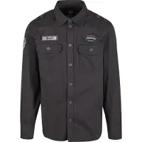 Brandit Chemise 'Luis' anthracite / blanc