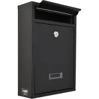 AWTOOLS Schwarzer Briefkasten 31, 215 x 320 x 85 mm (32 x 8.50 x 21.50 cm)