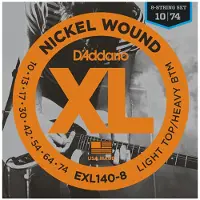 Daddario EXL140-8 Nickel Wound Light Top/Heavy Bottom 8-String 10-74