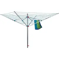 Blome Séchoir parapluie Alustar 60 m, aluminium, argent, 180 x 25 cm, Séchoir à linge, Argent