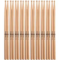 Gear4Music Paire de baguettes 7A en érable olive en bois lot de 10 paires