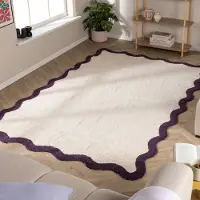 FRAAI Tapis Lavable – Hazy Lilas/Crème | 140x200cm | Rectangulaire | Pile courte