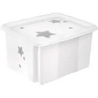 Keeeper Boîte de rangement - - Karolina - 24 L - Blanc Nordique - Empilable et Pivotante