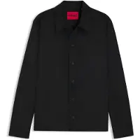 HUGO Chemise Oversized Fit en similicuir avec poches latérales