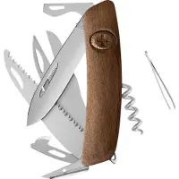 Swiza D09 R AM, KNR.0136.6300, Walnut, couteau suisse, 9 outils