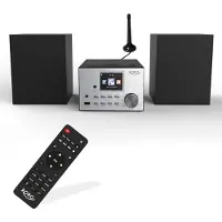 Xoro Installation microstéréo avec radio Internet/DAB+/FM, lecteur CD, Bluetooth, USB et écran couleur (Webradio, DAB+ DAB, FM, Bluetooth, WiFi), Radio, Argent