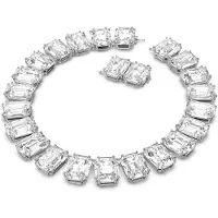 Swarovski Collier Millenia Cristaux surdimensionnés Taille octogonale Revêtement en sodium blanc Métal non, (Métal)