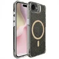 IMoshion Coque arrière Transparente Pailletée avec MagSafe Apple iPhone 17e / 16e - Doré