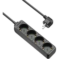 Allteq Prise - 4x schuko - 10 mètres - noir
