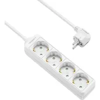 Allteq Prise - 4x schuko - 10 mètres - blanc
