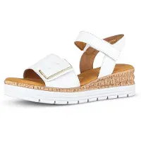 Gabor Sandalettes, semelle ville sur 25mm ou pied en blanc/blanc combiné, taille 3.5