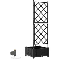 vidaXL Pots de jardin Noir 40 x 40 x 126 cm Acier