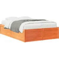 vidaXL Lit en pin massif sans matelas brun cireux 120x200 cm