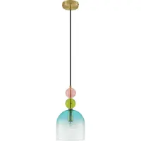 Nova Luce Suspension colorée Murano bleu