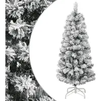 vidaXL Sapin de Noël artificiel à charnières avec neige floquée 150 cm