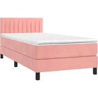 vidaXL Lit boxspring avec matelas rose 90x200 cm velours