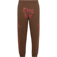 Thug Life Pantalon de sport 'Ink' marron / rouge