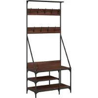 vidaXL Porte-vêtements et rangement des chaussures chêne marron
