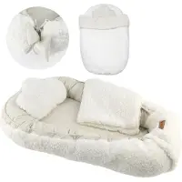 Gatson Baby nest - Adjustable - Double-sided Teddy Fleece & Bio Cotton - Washable - With Pillow & Blanket - Baby Nest - Babyshower