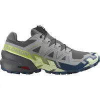 Salomon - Chaussures de trail - Speedcross 6 M Castlerock / Lime Cream / Poseidon pour Homme - Taille 44 - Gris