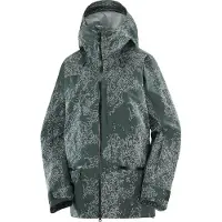 Salomon - Veste de ski imperméable - Absolute 3L Print Jkt W Ao/Green Gables pour Femme - Taille M - Vert