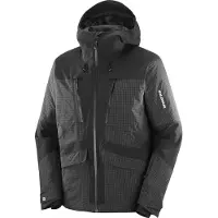 Salomon - Veste de ski imperméable et chaude - Spark Jacket M Deep Black pour Homme - Taille M - Noir