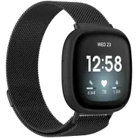 IMoshion Bracelet magnétique milanais Fitbit Versa 4/ 3 / Sense (2) - Noir