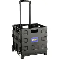 Kinzo Chariot de courses pliable - Noir - Caisse pliable - jusqu'à 25KG - sur roulettes