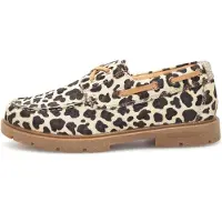 Woden Mocassin 'Johanne Animal' brun foncé / blanc cassé