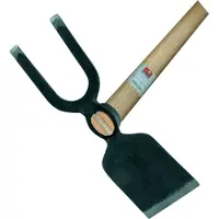 Idealspaten-bredt Houe de jardin à lame large 2 dents émoussées forgées oeil ovale manche en frêne 135 cm