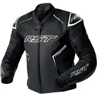 Rst S1 D3O, veste en cuir perforé ,Noir/Blanc ,XL