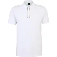 BOSS pour homme. 50549362 Polo Paddy avec patte de boutonnage rayée et logo blanc (XL), Casuel, Coton, Manche courte
