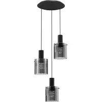 Lyora Suspension design Mirbi 3 lumières noir rond