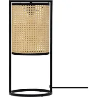 Nova Luce Lampe de table Erto noir et rotin
