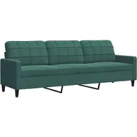 vidaXL Canapé à 3 places Vert foncé 210 cm Velours