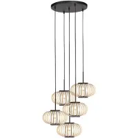 Mexlite - suspension - HaloSwap - naturel noir - bambou - E27 - 4524ZW