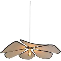 Steinhauer Suspension - naturel - LumaFlora - métal textile - Ø 80cm - E27 - 4368CR - Anne Lighting