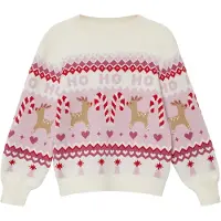 s.Oliver Pull-over crème / brocart / rose / rose / rouge / blanc