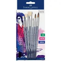 Faber-Castell Série BC Lot de 3 pinceaux ronds et 3 pinceaux plats