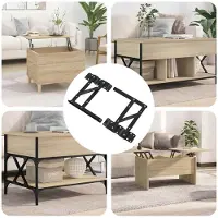 vidaXL Mécanisme de levage de lit 2 pcs Noir 34 x 9.5 x 4 mm Fer