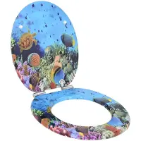 vidaXL Siège de WC à fermeture douce, bleu marine foncé, 44 x 38 cm