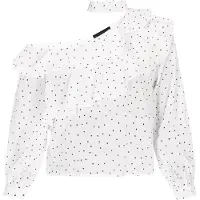 NAEMI Chemisier noir / blanc cassé