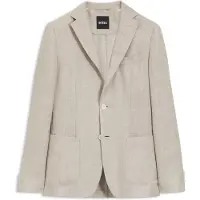 BOSS Blazer Slim en lin mélangé à micro motif