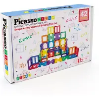 PicassoTiles Artistry Magnetic Tiles Set (pt42) Construction Game 42 Pieces Multicolore Enfants