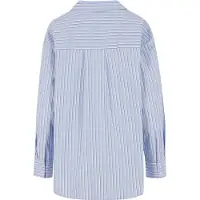 Urban Classics Oversized Striped Long Sleeve Shirt Bleu XS Femme