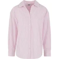 Urban Classics Oversized Striped Long Sleeve Shirt Rose XS Femme