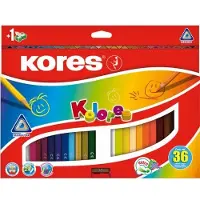 Kores Crayons de couleur triangulaires "Kolores", étui carton de 36 pièces hautement pigmentées (36x)