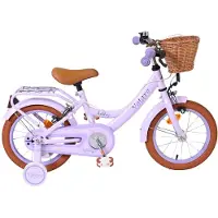 Volare Vélo pour enfants Ashley 14 pouces pour filles – Design violet avec roues d'entraînement amovibles et deux freins à main