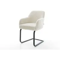DELIFE Cantilever Greg-Flex tissu teddy beige pied cantilever plat noir resorts ensachés
