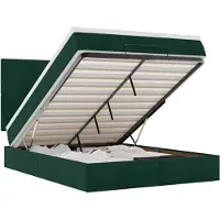 vidaXL Lit ottoman avec matelas vert foncé 140x200 cm velours
